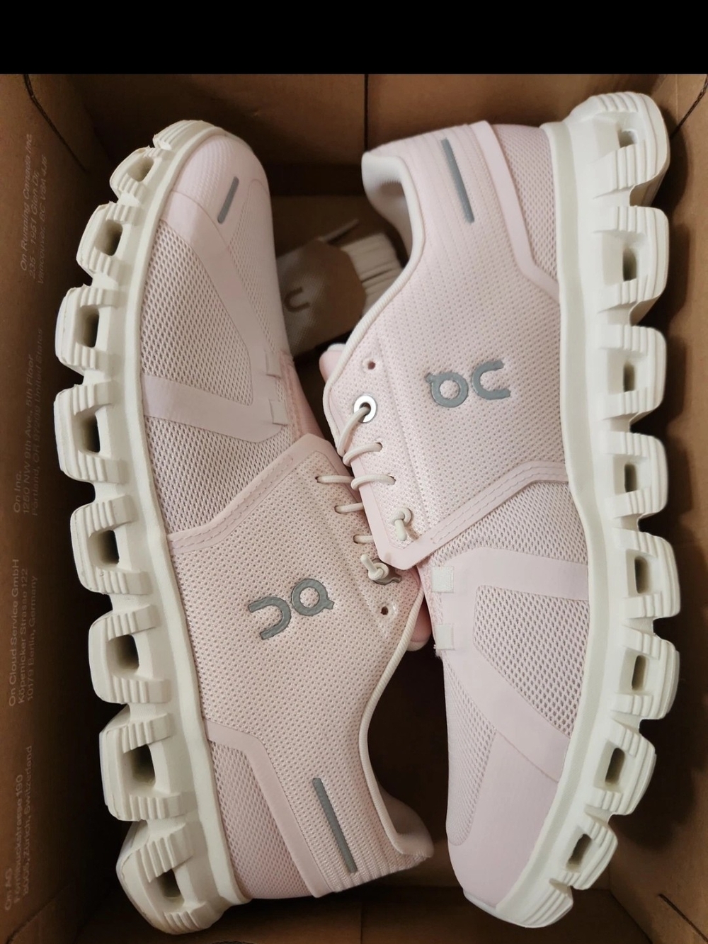On Running Women's Light Pink Cloud Sneakers with White Sole